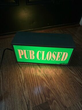 Vintage Double Sided Lighted Pub Open/Pub Closed Bar Sign